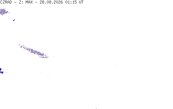 Meteoradar - aktuální srážky 2026-08-28 03:15:00