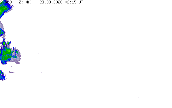 Meteoradar - aktuální srážky 2026-08-28 04:15:00