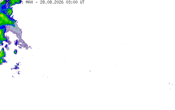 Meteoradar - aktuální srážky 2026-08-28 05:00:00