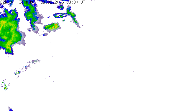 Meteoradar - aktuální srážky 2026-08-28 10:00:00