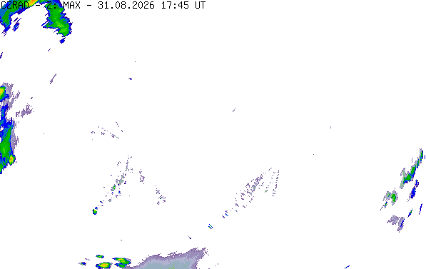 Meteoradar - aktuální srážky 2026-08-31 19:45:00
