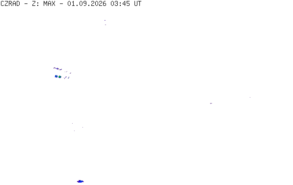 Meteoradar - aktuální srážky 2026-09-01 05:45:00