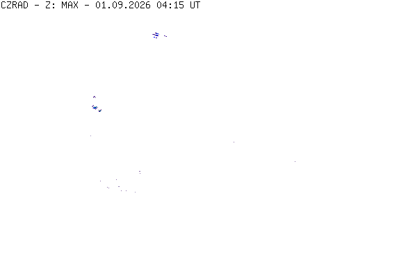 Meteoradar - aktuální srážky 2026-09-01 06:15:00