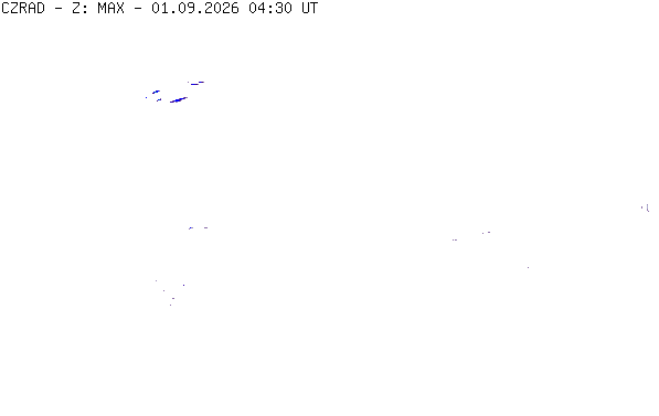 Meteoradar - aktuální srážky 2026-09-01 06:30:00