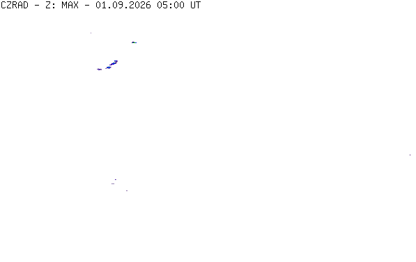 Meteoradar - aktuální srážky 2026-09-01 07:00:00
