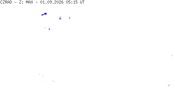 Meteoradar - aktuální srážky 2026-09-01 07:15:00