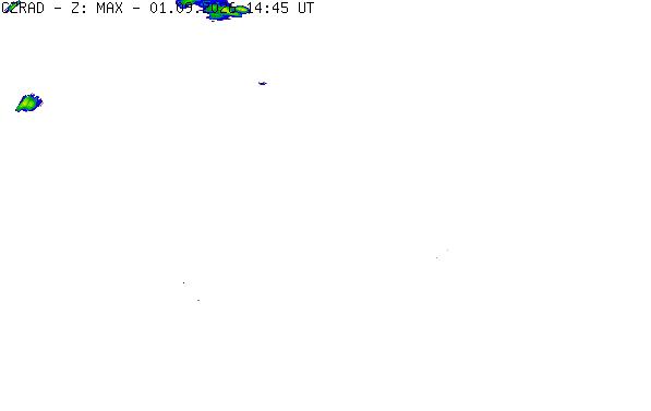 Meteoradar - aktuální srážky 2026-09-01 16:45:00