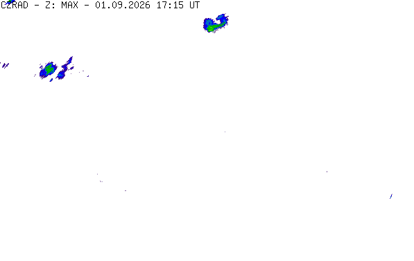 Meteoradar - aktuální srážky 2026-09-01 19:15:00