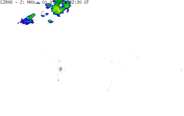 Meteoradar - aktuální srážky 2026-09-02 00:30:00