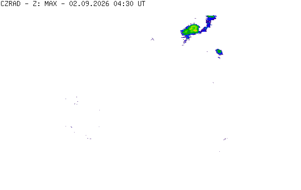 Meteoradar - aktuální srážky 2026-09-02 06:30:00
