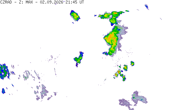 Meteoradar - aktuální srážky 2026-09-02 23:45:00