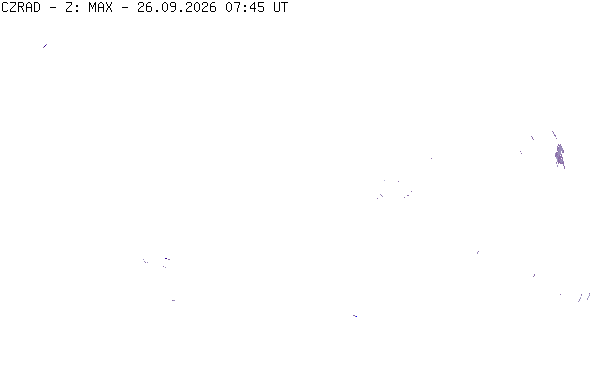 Meteoradar - aktuální srážky 2026-09-26 09:45:00