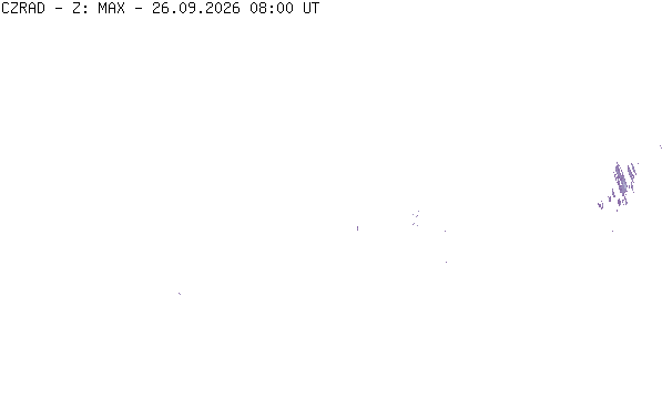 Meteoradar - aktuální srážky 2026-09-26 10:00:00