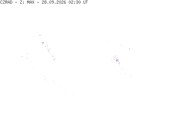 Meteoradar - aktuální srážky 2026-09-28 04:30:00