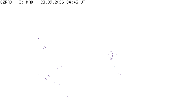 Meteoradar - aktuální srážky 2026-09-28 06:45:00