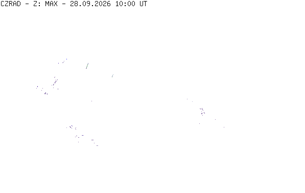 Meteoradar - aktuální srážky 2026-09-28 12:00:00