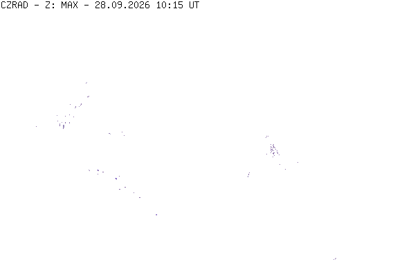 Meteoradar - aktuální srážky 2026-09-28 12:15:00