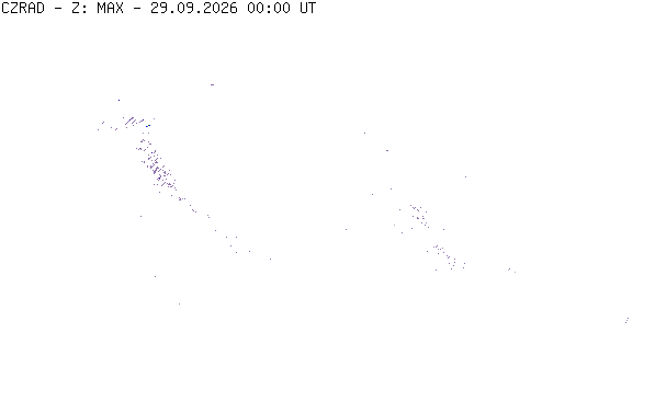 Meteoradar - aktuální srážky 2026-09-29 02:00:00