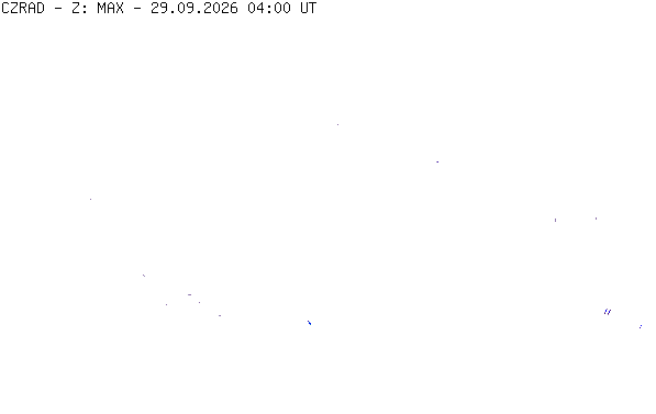 Meteoradar - aktuální srážky 2026-09-29 06:00:00