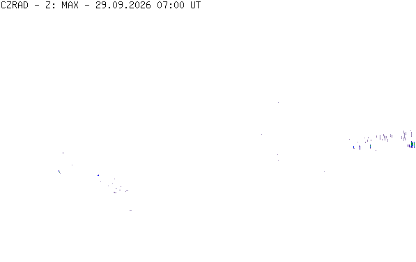 Meteoradar - aktuální srážky 2026-09-29 09:00:00