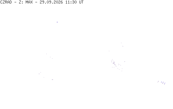 Meteoradar - aktuální srážky 2026-09-29 13:30:00