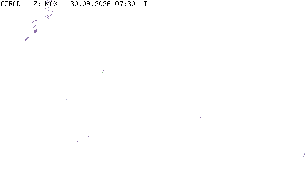 Meteoradar - aktuální srážky 2026-09-30 09:30:00