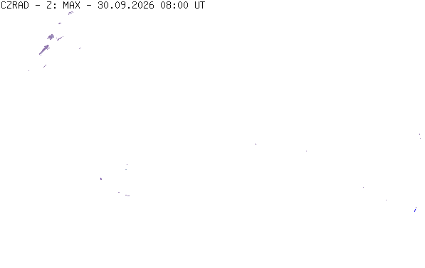 Meteoradar - aktuální srážky 2026-09-30 10:00:00