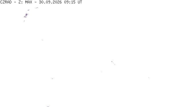 Meteoradar - aktuální srážky 2026-09-30 11:15:00